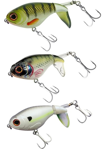 3pcs Bas Whoper Plopper Lures, Yüzen Döner Kuyruklu Plopping Minnow, Dikenli Tiz Kancalı Levrek Balıkçılığı (Yurt Dışından)