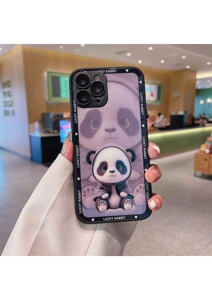 iPhone15 Pro Cep Telefon Kılıfları Için Gölge Panda Desen Temizlikli Cam+Tpu Telefon Kapak Black (Yurt Dışından) fiyatları