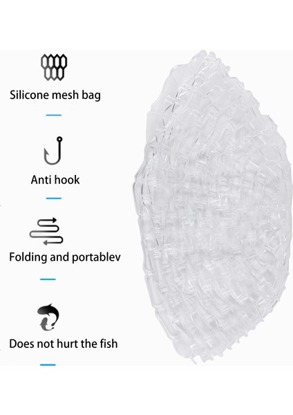 47 Inç Şeffaf Kauçuk Yedek Net Yedek Çanta Sinek Balıkçılık Iniş Ağı Olta Takımları (Yurt Dışından)