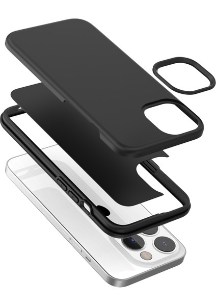 iPhone15 Pro Max Pc+Tpu Hibrid Telefon Kabuğu Anti-Çizelge Anti Ka Yüzey Telefon Kılıfı Kapak Black (Yurt Dışından) fiyatları