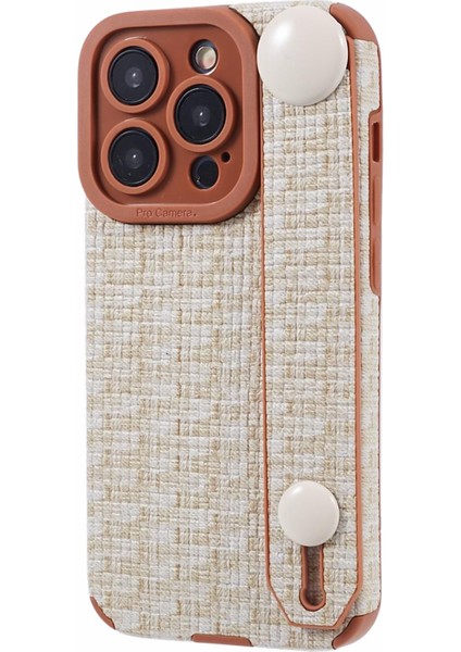 iPhone15 Pro Max Kapak Bilek Bezi Kaplamalı Tpu Cep Telefonu Kılıf Bej (Yurt Dışından)