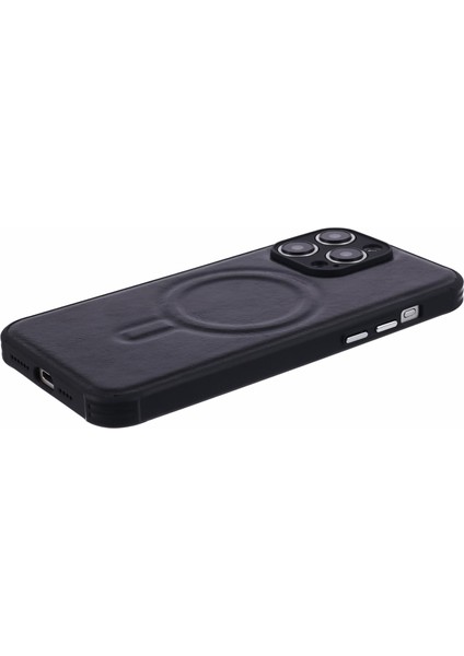 iPhone15 Pro Max Magnetic Case Pu Deri+Tpu Telefon Geri Kapağı Magsafe Charger-Black ile Uyumlu (Yurt Dışından) indirimleri