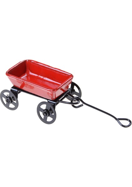 1:12 Mini Sevimli Dollhouse Minyatür Metal Kırmızı Küçük Çekme Sepeti Bahçe Minyatür Mobilya Aksesuarları (Yurt Dışından)