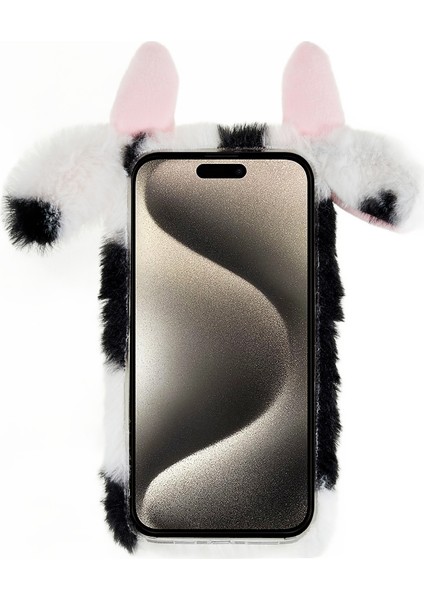iPhone15 Pro Max Pax Peluş Telefon Kılıfı Süt Inek Kulağı Yumuşak Tpu Kış Sıcak Kapak Black (Yurt Dışından) indirimleri