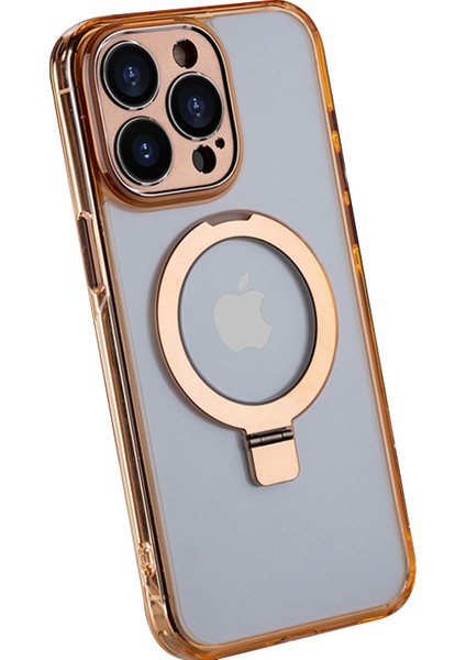 iPhone15 Pro Max Case Için Magsafe Tpu+Pc Kickstand Telefon Kapak-Orange ile Uyumlu (Yurt Dışından)