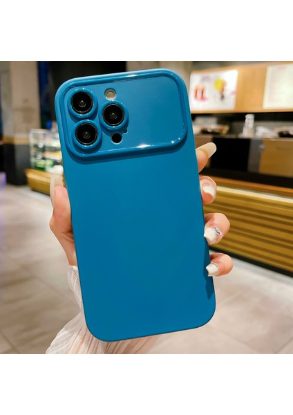 iPhone15 Plus Önce Çizgi Slim-Fit Tpu Kılıf Mat Koruyucu Cep Telefonu Kapak Navy Blue (Yurt Dışından)