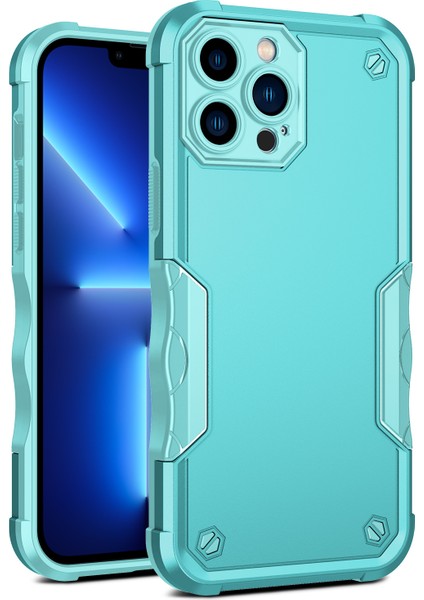 iPhone15 Pro Slip Olmayan Şeritler Için Cep Telefonu Kapağı Damla Koruma Pc+Tpu Geri Case Sky Mavi (Yurt Dışından)