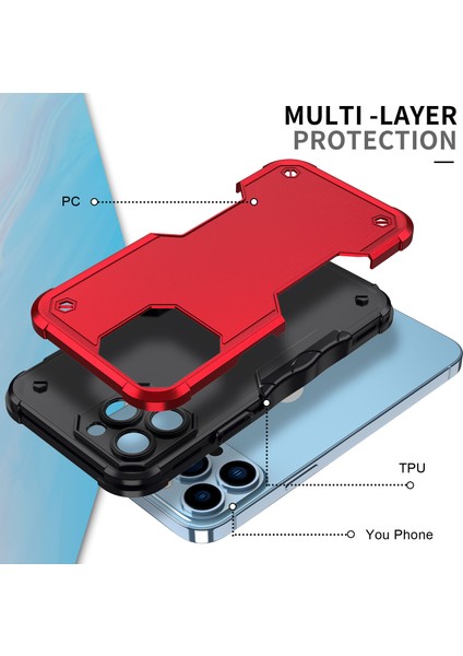 iPhone15 Pro Slip Olmayan Şeritler Için Cep Telefonu Kapağı Damla Koruma Pc+Tpu Geri Case Sky Mavi (Yurt Dışından)