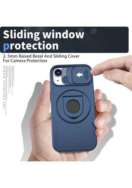 iPhone15 Manyetik Kılıf Kamera Koruma Telefon Kapağı Anti Drop Yüzük Kickstand-Blue Için (Yurt Dışından) indirimleri