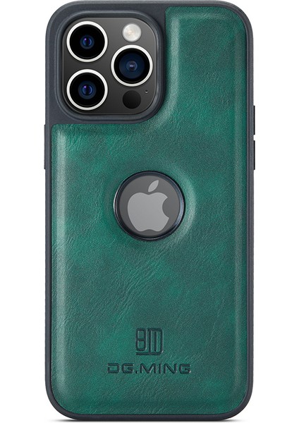 iPhone15 Plus Case Logo Için Geri Görünüm Pu Pu Deri+Pc+Tpu Kapak Yeşil (Yurt Dışından)