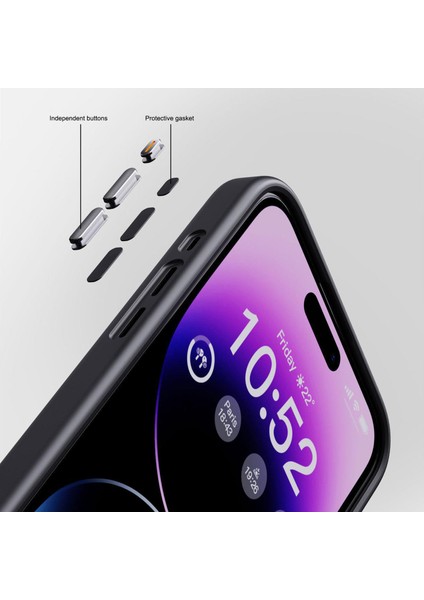 iPhone15 Pro Cep Telefon Kılıfları Için Alüminyum Alaşım Kamera Çerçevesi Tpu+Pc Kapak Black (Yurt Dışından) fırsatları