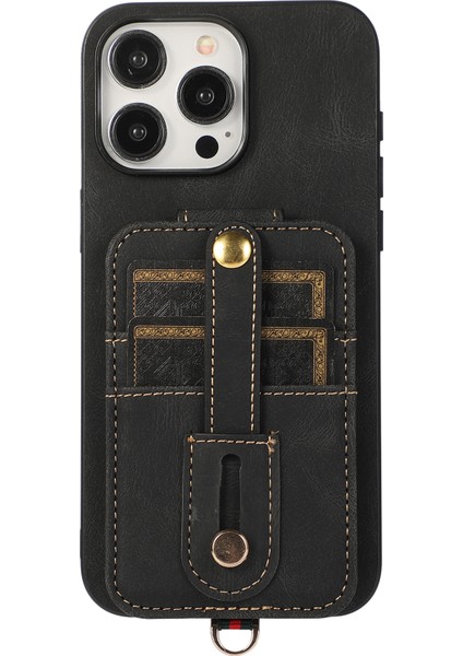iPhone15 Pro Case Deri Kaplamalı Tpu Telefon Kapağı Dikey Flip Kart Çanta Black ile (Yurt Dışından) fiyatları