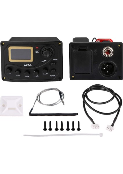 Akustik Gitar Alıcı Tuner 5-Band Eq Ekolayzır Akustik Gitar Preamp Piezo Ön Amplifikatör Sistemi Ses Düğmesi ile LCD Ekran Dahili Mikrofon (Yurt Dışından)