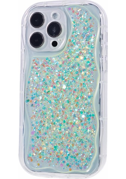 iPhone15 Pro Case Glitter Pulins Epoksi Tpu Telefon Koruyucu Yeşil (Yurt Dışından)