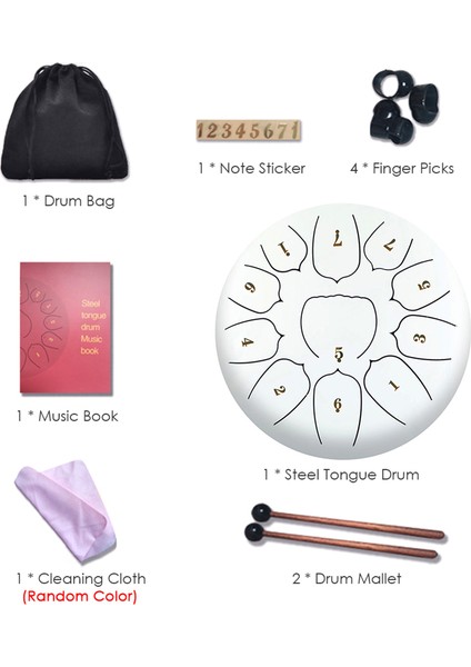 6 Inç 11 Ton Çelik Dil Davul El Tava Davul Baget Vurmalı Müzik Enstrümanı Tef Davul Aksesuarları-A (Yurt Dışından) fiyatları