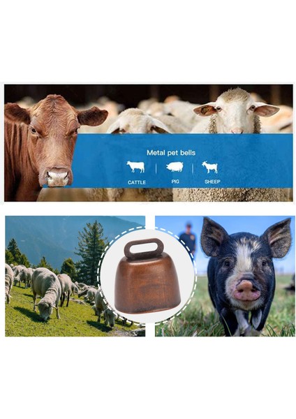 6 Adet Metal Inek Çanı, At Koyun Otlatma Bakır Için Cowbell Retro Çan, Inek Çanları Gürültü Yapımcıları (Yurt Dışından) fırsatları
