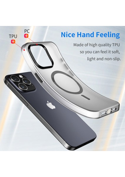 iPhone15 Pro Case Case Yarı Saydam Mat Slim Phone Cover-Black Için (Yurt Dışından) modelleri