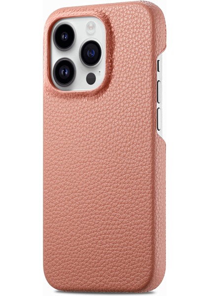 iPhone15 Pro Max Max Doğru Pu Deri Kapalı Pc Telefon Kapak-Pembe (Yurt Dışından)