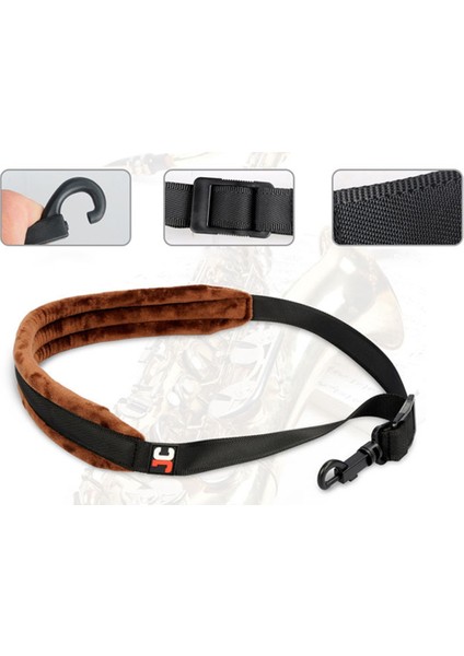 Rahat Kalınlaşmak Dekompresyon Tenor Soprano Alto Sax Boyun Askısı Sax Harness Saksafon Askısı, Kahverengi (Yurt Dışından) fırsatları