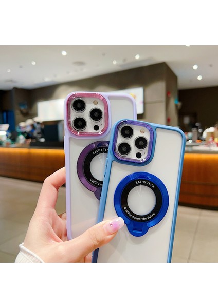 iPhone15 Pro Magnetic Case Kickstand Yumuşak Tpu Telefon Kapak Morası (Yurt Dışından) fiyatları