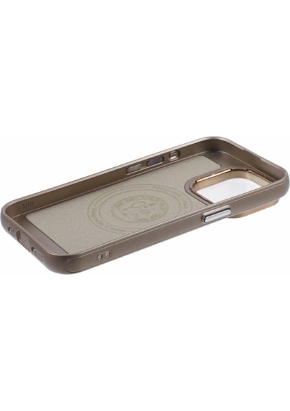 iPhone15 Pro Magnetic Telefon Kılıfı Deri Kaplamalı Pc+Tpu Çizilmeye Dayanıklı Arka Kapak-Altın (Yurt Dışından) fırsatları