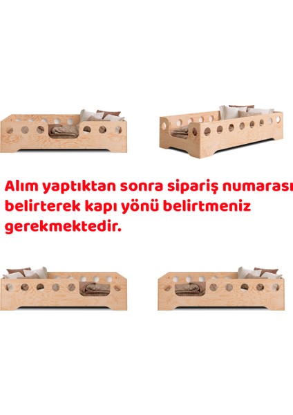 Montessori Yatak Ahşap Beşik Karyola Çocuk ve Bebek Yatak