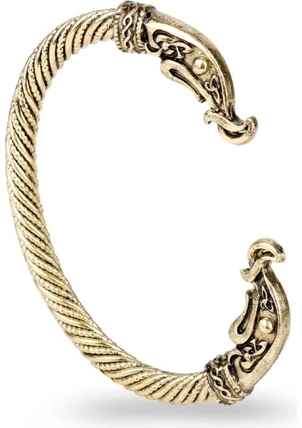 Gül Altın Rengi Teen Wolf Ejderha Kafası Bilezik Moda Aksesuarları Vintage Viking Bilezik Erkekler Takı Bileklik Manşet Bilezik Kadınlar Için (Yurt Dışından) indirimleri