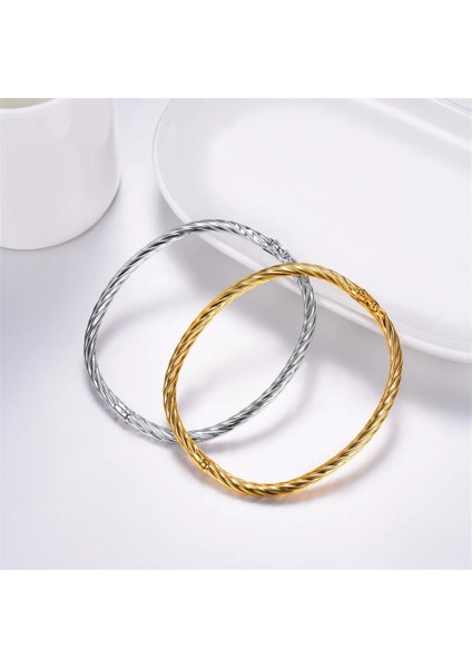 Platin Kaplama U7 Kadınlar Için Basit Tasarım Bilezik Trendy Takı Trendy Altın Renk Bakır Oval Bilezik Bilezik H433 (Yurt Dışından) indirimleri