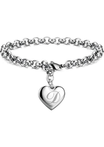 19CM Tarzı B Ilk Çekicilik 26 Harfler Bağlantı Bilezikler Paslanmaz Çelik Kalp A-Z Adı Mektubu Alfabe Bileklik Takı Erkekler Kadınlar Için Hediyeler (Yurt Dışından) fiyatları