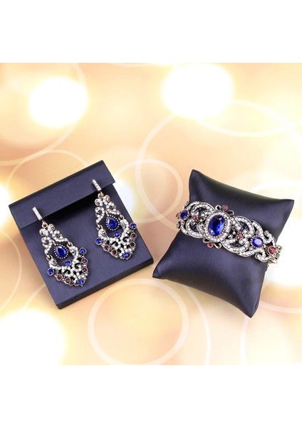 Gri Stil 4042U1623KIRMIZI Sunspicems Türk Vintage Bileklik Küpe Kadınlar Için Set Antika Altın Renk Gri Taş Manşet Bilezik Damla Küpe Hint Takı (Yurt Dışından) modelleri