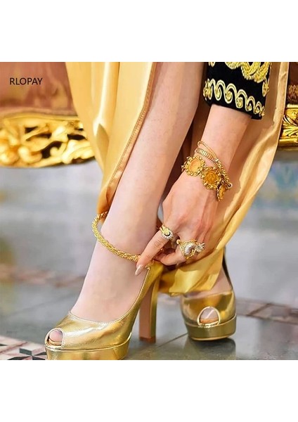 Altın Türk Trendy Yılan Kol Bilezik Altın Arapça Lüks Charm Bilezik Bileklik Kadınlar Için Büyük Boy Gelin Halhal Jewlery (Yurt Dışından) fiyatları