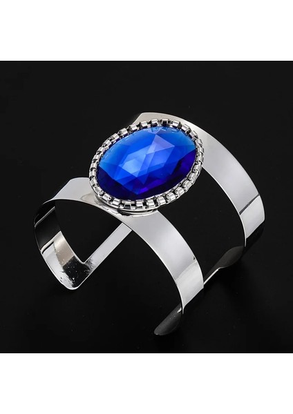 Titanyum Kaplama Lzhlq Benzersiz Tasarım Tel Katmanlı Bilezik Moda Takı Kadınlar Metal Kaplama Maxi Açılış Yuvarlak Taş Geniş Bileklik (Yurt Dışından)