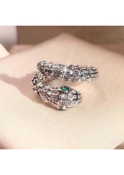 54-56MM Tarzı Rodyum Kaplama Altın Tam Matkap Yılan Bayan Bilezik Kişilik Moda Trendi Kadın Bilezikler Pırıltı Dans Partisi Hediyesi (Yurt Dışından)