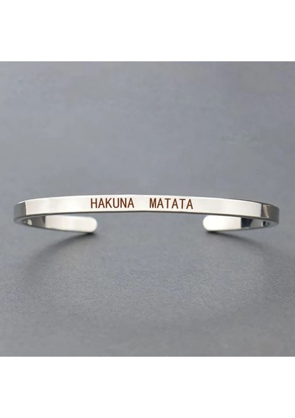 Bırak Gitsin Hakuna Matata Basit Ilham Harfler Oyulmuş Afrika Atasözü Bilezik Aşıklar Için Bakır Alaşım Manşet Bileklik Bilezik (Yurt Dışından) fırsatları