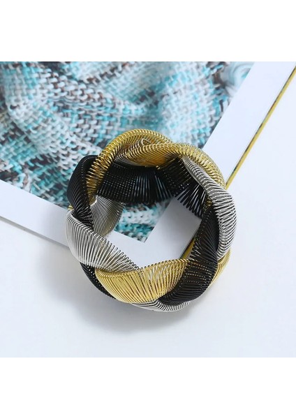 Merhaba Jin Yin Lzhlq Yeni Moda Takı Aksesuarları Maxi Geniş Bileklik Bilezik Trendy Kaplama Kalın Metal Büküm Bileklik Kadın Manşet Bilezikler (Yurt Dışından)
