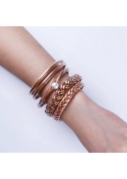 3 Adet Örgü Gümüş Rainbery El Yapımı Örgü Altın Glitter Charm Wrap Deri Bilezikler Kadınlar Kızlar Için Bilezikler Mıknatıs Toka Mücevherat Pulseras Mujer (Yurt Dışından) fiyatları