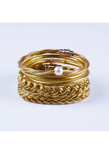 3 Adet Örgü Gümüş Rainbery El Yapımı Örgü Altın Glitter Charm Wrap Deri Bilezikler Kadınlar Kızlar Için Bilezikler Mıknatıs Toka Mücevherat Pulseras Mujer (Yurt Dışından) fırsatları