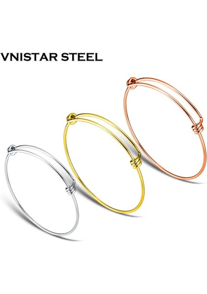50MM Tarzı Gül Altın Kaplama Lot 100% Paslanmaz Çelik Dıy Charm Bileklik mm Takı Bulma Genişletilebilir Ayarlanabilir Tel Bilezik Bilezik (Yurt Dışından) fırsatları