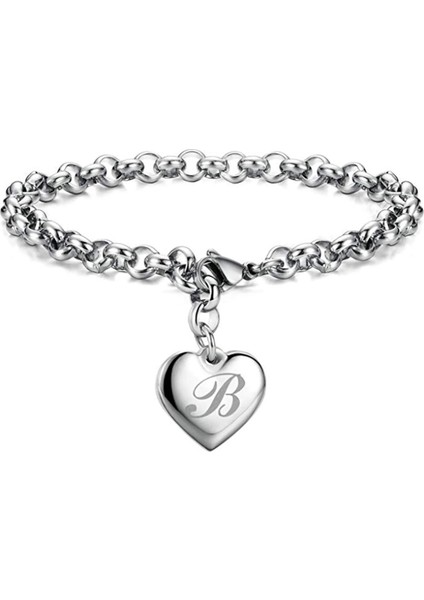 17CM Tarzı Y Ilk Çekicilik 26 Harfler Bağlantı Bilezikler Paslanmaz Çelik Kalp A-Z Adı Mektubu Alfabe Bileklik Takı Erkekler Kadınlar Için Hediyeler (Yurt Dışından) fiyatları
