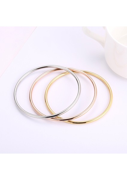 65 mm Tarzı B00005 Moda Paslanmaz Çelik Basit Gül Altın Moda Lüks Bilezikler Sır Kadınlar Için Bilezikler Çift Takı (Yurt Dışından) indirimleri