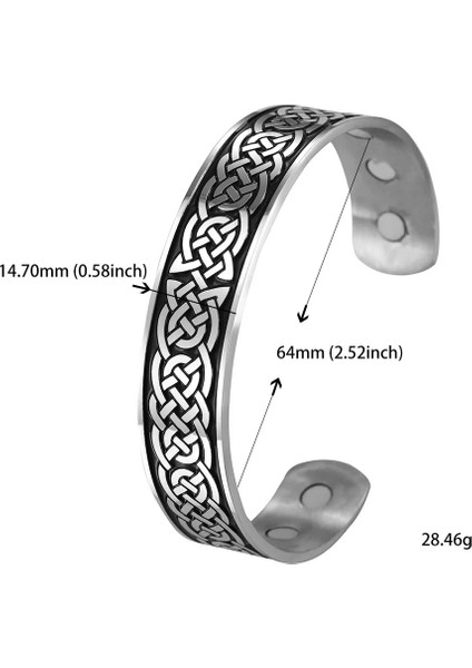 29 Kelt Düğümü Teamer Paslanmaz Çelik Iskandinav Viking Runes Bileklik Erkek Kadın Wicca Muska Vintage Hayat Ağacı Manşet Bilezik Takı Çift Hediye (Yurt Dışından)