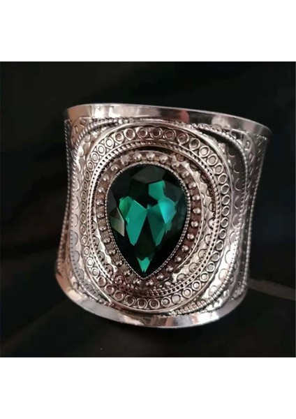 Mavi 5 Gümüş Moda Gümüş Renkli Manşet Bilezik Kadınlar Için Etnik Takı Vintage Kristal Taş Bilezikler Altın Bohem Geniş Bilezik Pulseras (Yurt Dışından) indirimleri