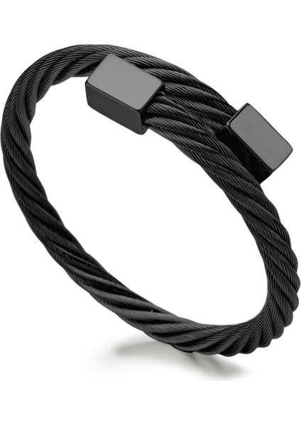 Siyah Tabanca Kaplama Altın Bileklik Paslanmaz Çelik Bileklik Erkek Bileklik Titanyum Ayarlanabilir Açılış Manşet Charm Takı Pulseras Hombre Lüks Takı (Yurt Dışından)