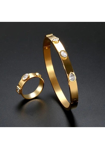 No.9 Tarzı Gümüş Bileklik Clatainless Çelik Takı Seti Charm Kristal Bilezik Yüzük Erkekler Kadınlar Için Düğün Şanslı Altın Manşet Bilezik Takı Seti Hediye (Yurt Dışından) fiyatları