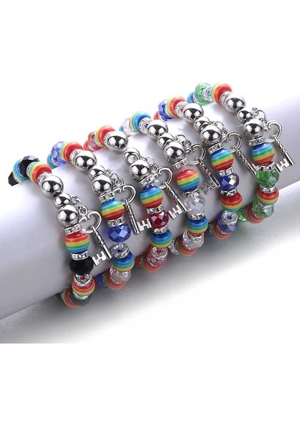 No.5 Boyutu Moda Elastik Boncuklar Renkli Boncuklar Charms Bilezikler Kız Erkek Anahtar Kolye Gökkuşağı Boncuklu Bilezik Güzel Çocuk Takıları (Yurt Dışından) fırsatları