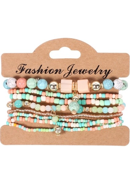 SL1521 3-Et Moda Çok Katmanlı Kristal Taş Boncuk Püskül Charms Bilezik ve Bilezikler Pulseras Mujer Boho Bilezik Kadınlar Için Hediye (Yurt Dışından)