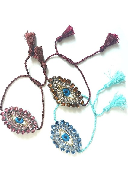 Göz Moda Sevimli Kristal Nakış Bilezikler Vintage Püskül Ayarlanabilir Mavi Türk Nazar Bilezikler Kadınlar Noel Takı (Yurt Dışından) indirimleri