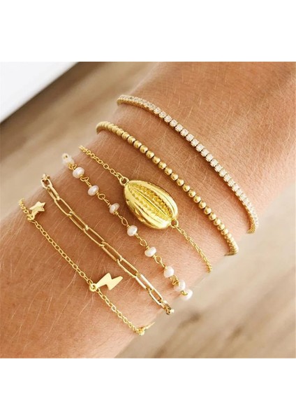 BA-0127 Boho Moda Çok Düzeyli Bilezikler Kadınlar Için Yeni Vintage Geometrik Altın Yılan Kartal Firavun Kristal Kelebek Kilit Takı Hediye (Yurt Dışından)