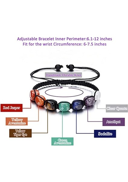 Titanyum Kaplama 7 Çakra Doğal Taş El Yapımı Örgülü Lav Bilezik Erkekler Kadınlar Ayarlanabilir Enerji Renkli Reiki Şifa Boncuklu Bilezik (Yurt Dışından) modelleri