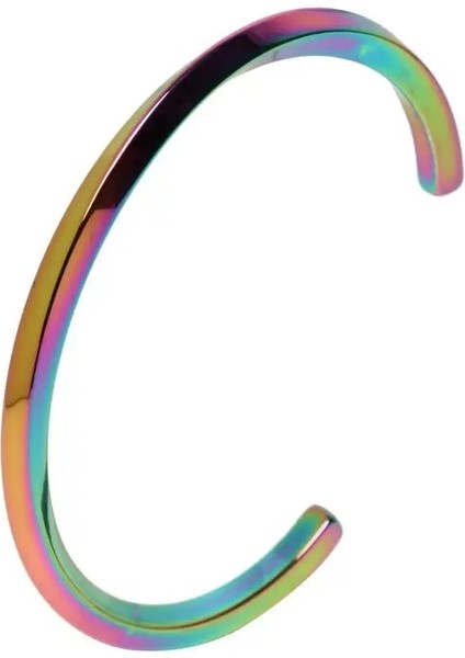 16CM-18CM Tarzı Renkli Paslanmaz Çelik C Şekilli Bileklik Bileklik Moda Titanyum Çelik Manşet Bileklik Kadınlar Için Tip C Bükülmüş Bileklik Bileklikler Ens (Yurt Dışından)